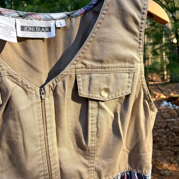 90s Joni Blair Flannel Midi Pinafore Dress Size L - Picture 11 of 15